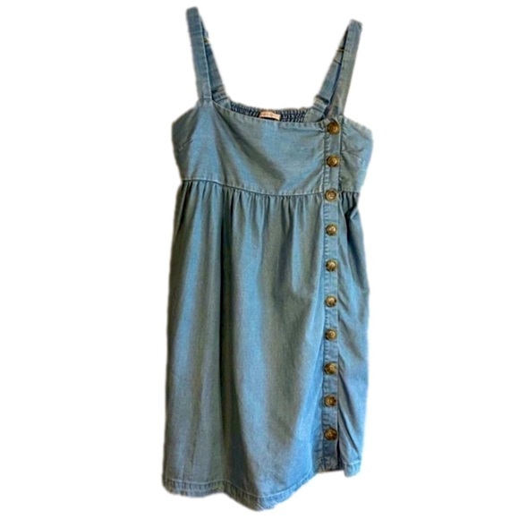Jean Dress Button Up Denim Mini Size Medium - Picture 1 of 9